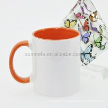 Sunmeta 11oz sublimation inner & handle color mug orange